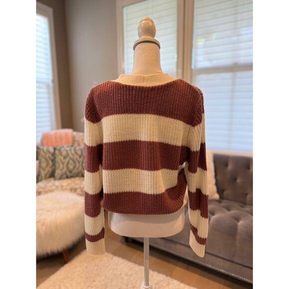 🧥SO soft bulky striped button down sweater cardigan Size Med 1-2 DAY QUICK SHIP - Picture 1 of 3